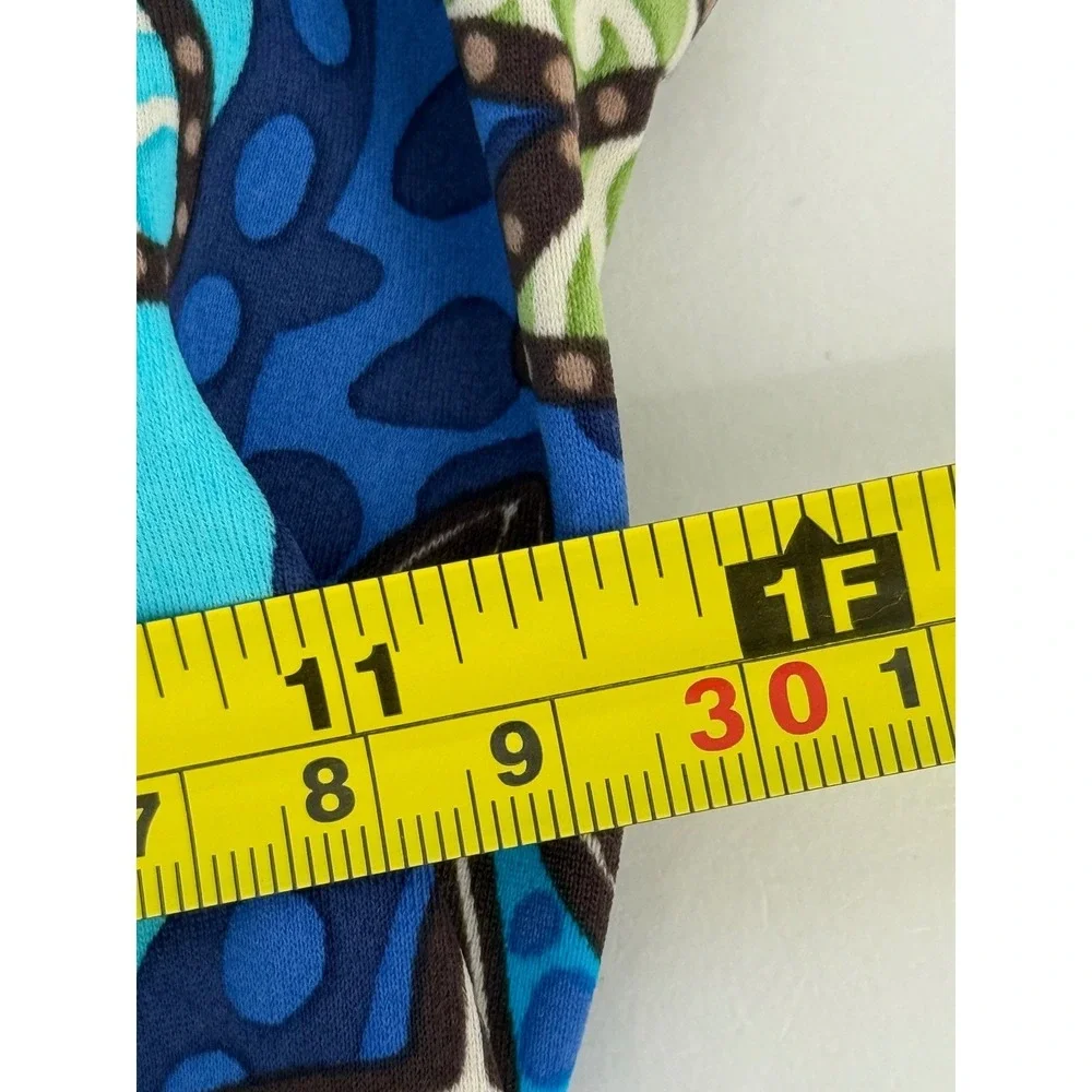 Cavaricci Floral One Piece Swimsuit Blue Green Patterned Swimwear Sz M Vintage‎